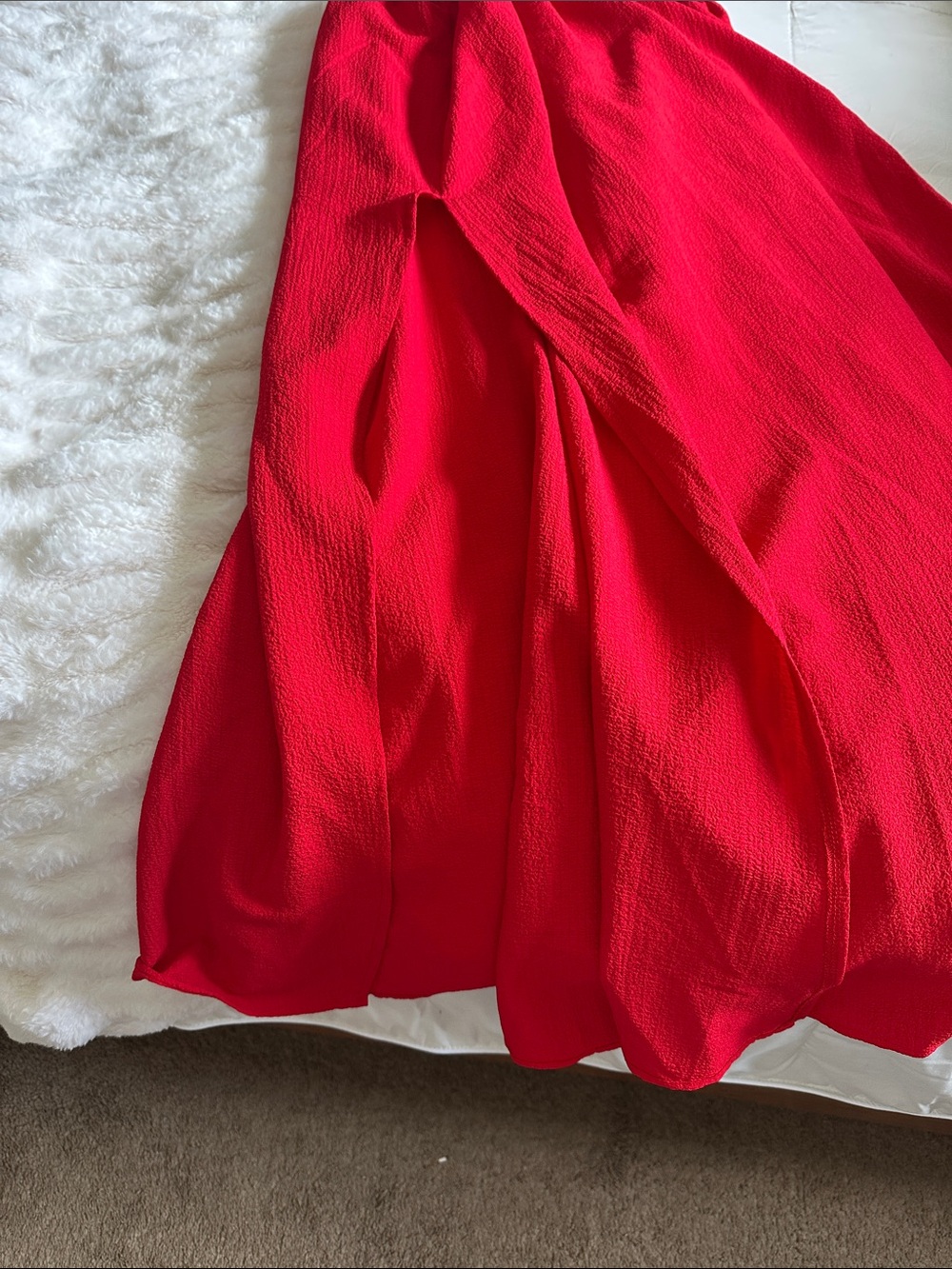 Red Cutout Halter Maxi Dress NWT Vacation Dress - Picture 5 of 7